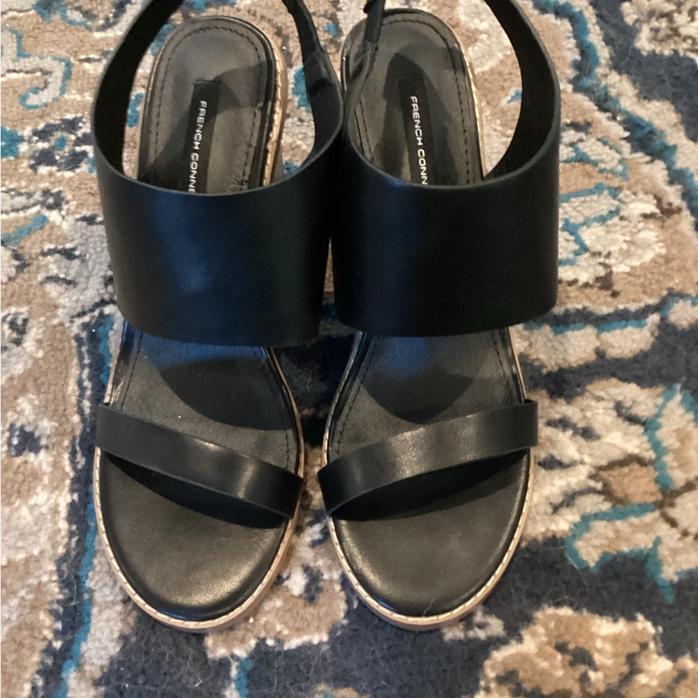 French Connection Elegant Black Sandals NWT